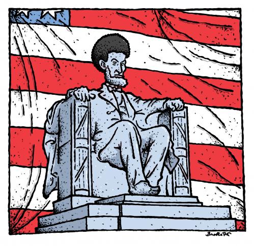 Cartoon: afro lincoln (medium) by svitalsky tagged svitalsky,cartoon,lincoln,usa,obama,president,statue,flag,amerika,usa,präsiden,barack obama,lincoln,flagge,fahne,barack,obama