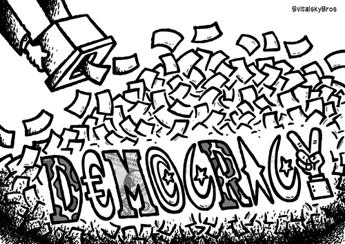 Democracy after election BW von svitalsky | Politik Cartoon | TOONPOOL