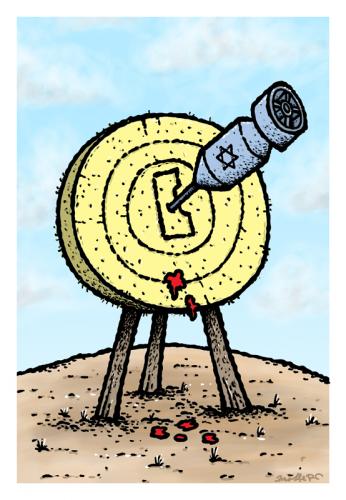 Cartoon: target Gaza (medium) by svitalsky tagged svitalsky,gaza,target,cartoon