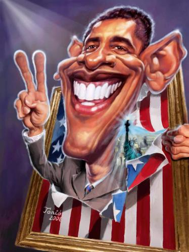 Cartoon: Barack Obama (medium) by Tonio tagged caricature,portrait,usa,president,politics,obama