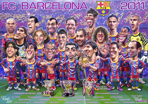 Cartoon: FC Barcelona 2011 poster (medium) by Tonio tagged football