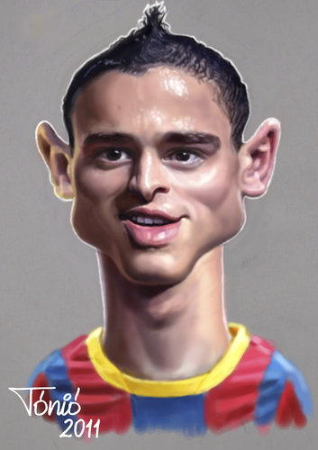 Cartoon: Ibrahim Affelay  FC Barcelona (medium) by Tonio tagged football,fußball,fussball,karikatur,ibrahim affelay,fc barcelona,ibrahim,affelay,fc,barcelona