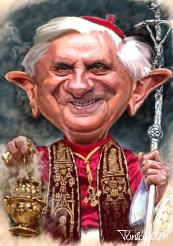 Cartoon: Pope Benedict XVI (medium) by Tonio tagged pope,benedict,xvi,benedek,papa,vatican,religion,portrait,caricature,karikatur,papst,karikatur,karikaturen,illustration,illustrationen,portrait,glaube,religion,kirche,vatikan,benedikt,ratzinger,berühmt,promi,prominent,berühmtheit