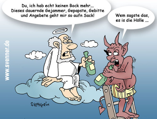 Cartoon: After Work Party (medium) by svenner tagged afterworkparty,god,devil