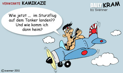 Cartoon: Verwirrte Kamikaze 2 (medium) by svenner tagged daily,fun,kamikaze