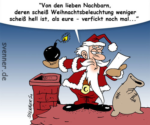 Cartoon: XMAS Fanatismus (medium) by svenner tagged xmas,fanatism,santa