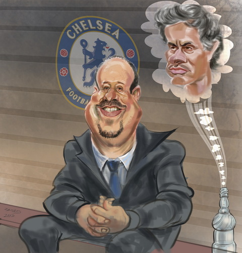 Cartoon: Rafael Benitez (medium) by zsoldos tagged celsea,soccer,sport,football