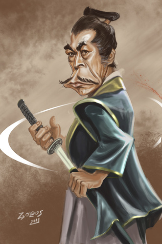 Cartoon: Toshiro Mifune (medium) by zsoldos tagged caricature