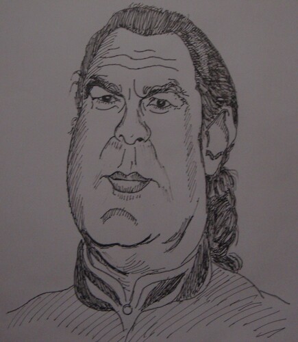 Cartoon: Steven Seagal (medium) by Shareni tagged famous,american,actor,martial,arts,master