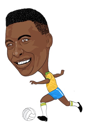 Cartoon: Pele Brazil Legend (medium) by Vandersart tagged pele,cartoon