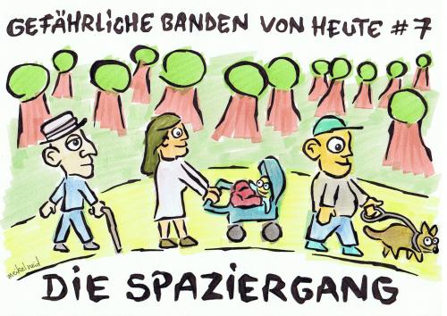 Cartoon: die spaziergang (medium) by meikel neid tagged wortspiel,gang,gewalt,gefahr