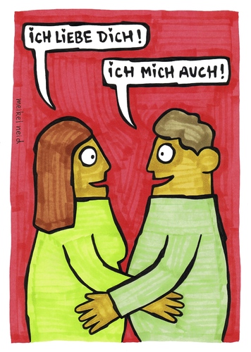 Cartoon: ich mich auch (medium) by meikel neid tagged liebe,selbstverliebt,partner,liebeserklärung
