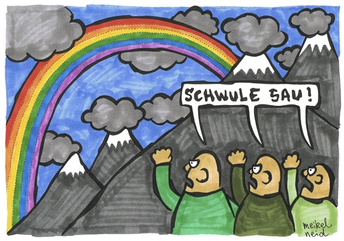 Cartoon: Regenbogen (medium) by meikel neid tagged homophobie,nazi,schwul,gay