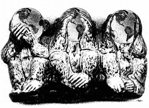 Cartoon: 3 monkeys (medium) by zu tagged monkey