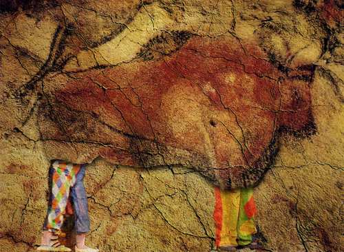 Cartoon: Ancient clowns (medium) by zu tagged altamira,painting,cave,prehistory,clown