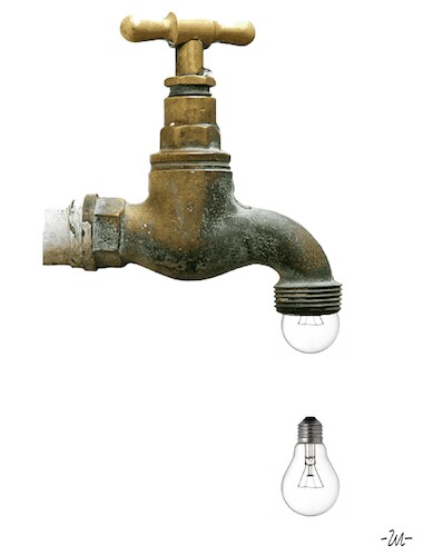 Cartoon: Drop (medium) by zu tagged faucet,bulb