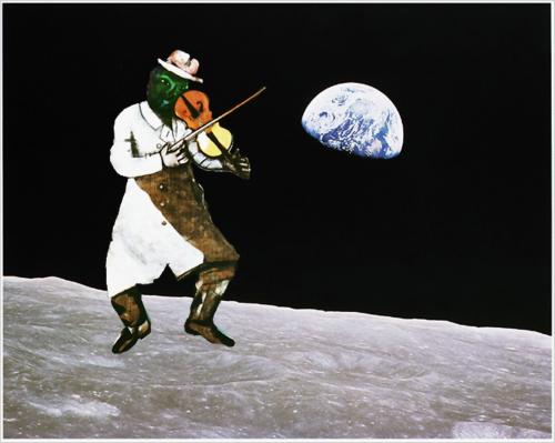 Cartoon: Fiddler on the Moon (medium) by zu tagged fiddler,moon