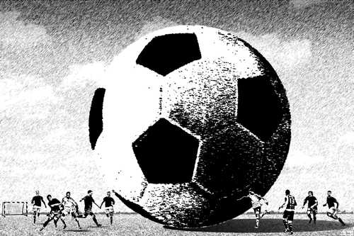 Cartoon: Football (medium) by zu tagged football,ball,sport,big