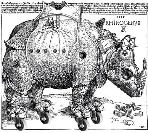 Cartoon: Hommage a Rhynocerus (medium) by zu tagged dürer,rhynocerus