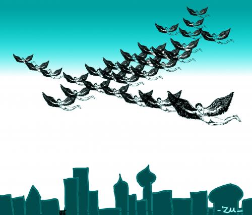 Cartoon: Ikaros Airtours (medium) by zu tagged ikaros,airplane