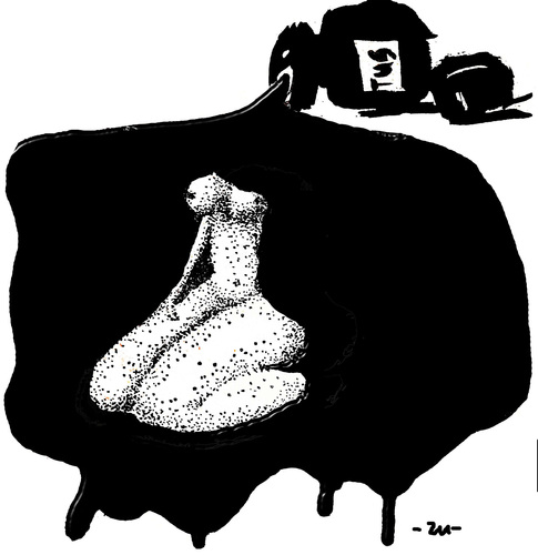 Cartoon: ink (medium) by zu tagged girl,ink