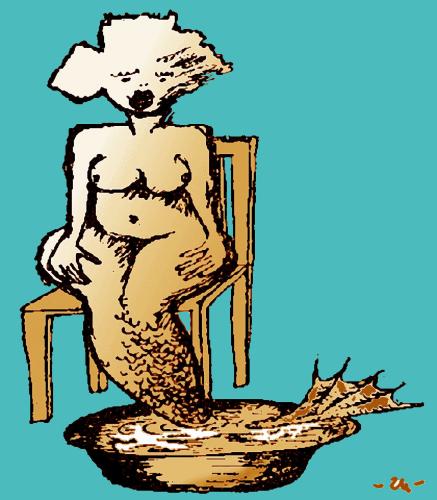 Cartoon: mermaid (medium) by zu tagged woman,mermaid