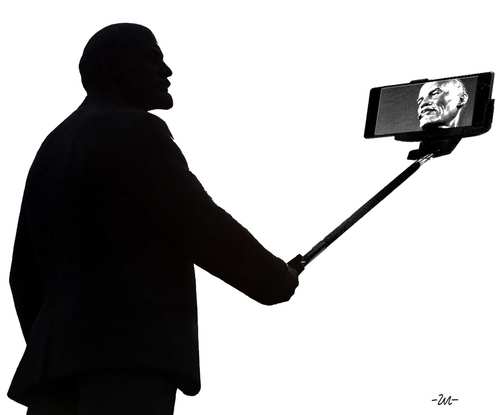 Cartoon: Selfie (medium) by zu tagged selfie,mobile,lenin