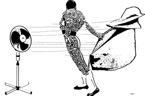 Cartoon: Torero (medium) by zu tagged torero,wind