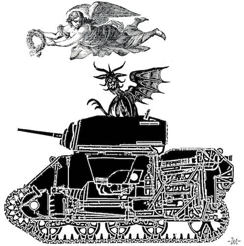 Cartoon: Victory (medium) by zu tagged victory,tank,angel,diablo