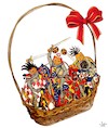 Cartoon: Gift basket (small) by zu tagged gift,basket,battle,medieval