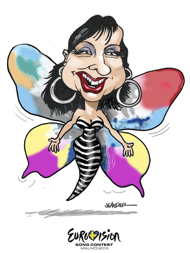 Cartoon: Petra Mede (medium) by jeander tagged eurovision,song,contest,petra,mede,malmö,sweden,comeidian,host,eurovision,song,contest,petra,mede,malmö,sweden,comeidian,host