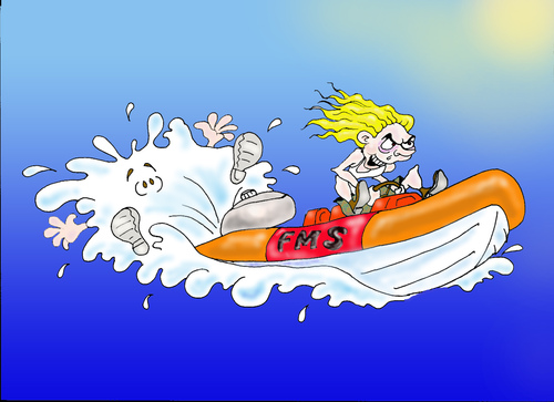 Cartoon: Manic RIB Racer (medium) by andybennett tagged school,marine,falmouth,fms