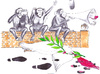 Cartoon: dove of peace and three monkeys (small) by erdemaydn tagged peace three monkeys