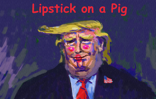 Cartoon: Donald J Trump mr Piggy in Chief (medium) by ylli haruni tagged donald,trump,mr,piggy,in,chief