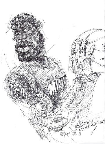 Cartoon: LeBron James (medium) by ylli haruni tagged basketball,nba,james,lebron