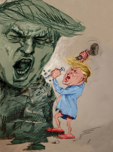 Cartoon: Trump Shaping the Future (medium) by ylli haruni tagged racist,presidential,donald,trump
