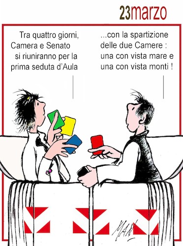 Cartoon: 23 marzo 2018 (medium) by Enzo Maneglia Man tagged vignette,umoristiche,umorismo,grafico,grafica,cassonettari,man,maneglia,fighillearte