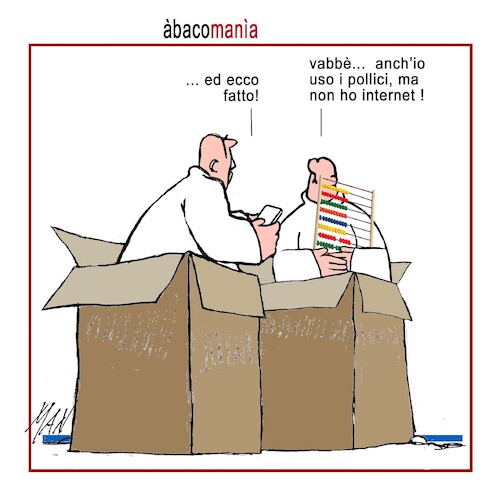 Cartoon: abaco mania (medium) by Enzo Maneglia Man tagged vignette,umorismo,grafico,spilli,fighillearte,piccolomuseo,palazzo,tani,fighille,ita