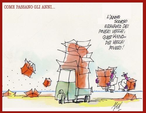 Cartoon: amarezze di nuovo anno (medium) by Enzo Maneglia Man tagged fighillearte,cassonettari,maneglia