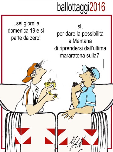 Cartoon: ballottaggi 2016 (medium) by Enzo Maneglia Man tagged cassonettari,man,maneglia,fighillearte