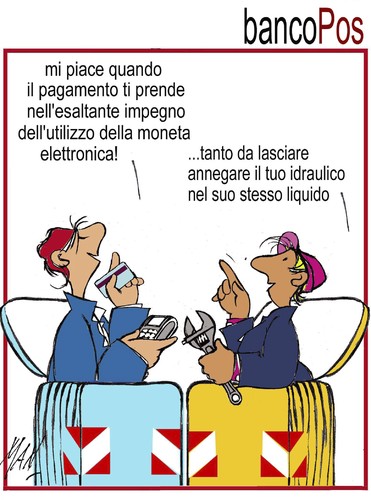 Cartoon: cassonettari del POS (medium) by Enzo Maneglia Man tagged fighillearte,man,maneglia,cassonettari
