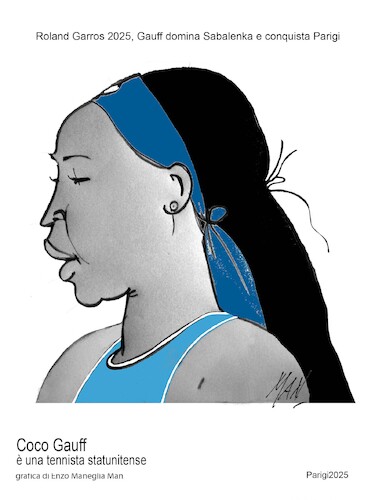 Cartoon: COCO GAUFF (medium) by Enzo Maneglia Man tagged caricature,grafica,umoristica,sport,tennis