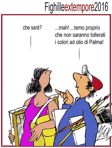 Cartoon: colori olio di Palma (medium) by Enzo Maneglia Man tagged cassonettari,maneglia,man,fighillearte