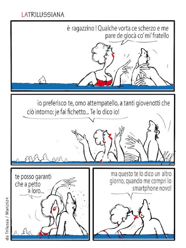 Cartoon: Da Trilussa (medium) by Enzo Maneglia Man tagged vignetta,estiva,umorismo,grafico,illustrazione,fighillearte,piccolomuseo,palazzo,tani,fighille,ita