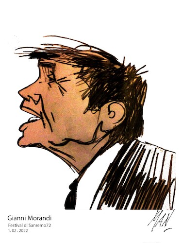 Cartoon: Gianni Morandi (medium) by Enzo Maneglia Man tagged gianni,morandi,caricatura,cantante,italiano,ritratto,festival,sanremo72,disegno,grafica,by,enzo,maneglia,man