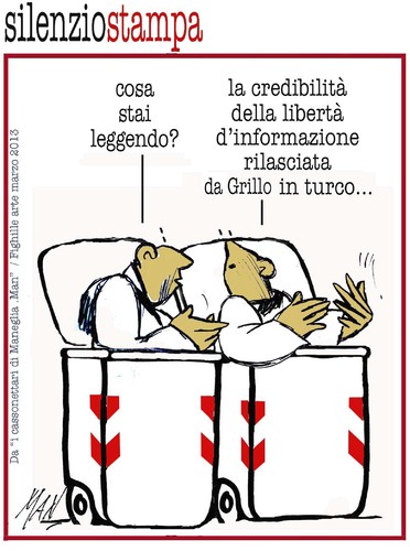 Cartoon: i cassonettari di man (medium) by Enzo Maneglia Man tagged cassonettari,5stelle,maneglia