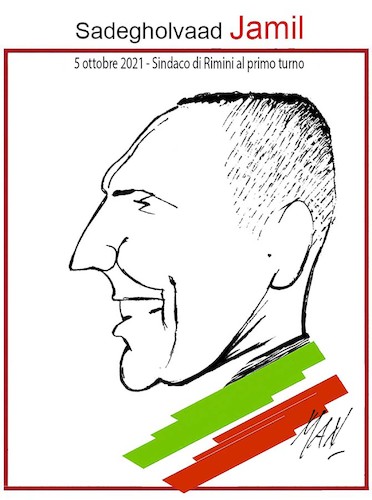 Cartoon: Jamil Sadegholvaad (medium) by Enzo Maneglia Man tagged caricatura,ritratto,sindaco,rimini,politico,sinistra,by,maneglia