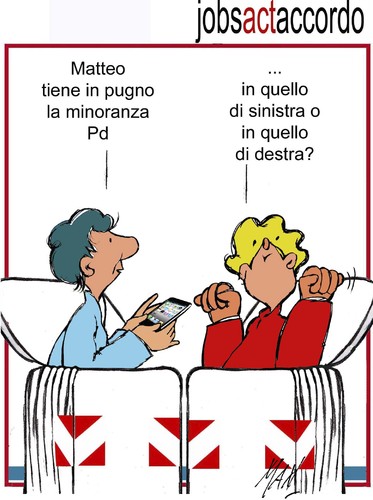 Cartoon: Job act dei cassonettari (medium) by Enzo Maneglia Man tagged fighillearte,maneglia,man,cassonettari