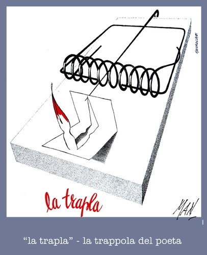 Cartoon: la trappola del poeta (medium) by Enzo Maneglia Man tagged eugenio,pazzini,poeta,romagnolo
