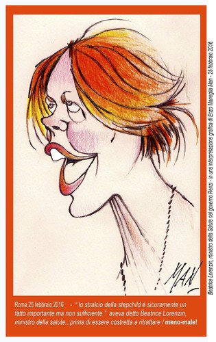 Cartoon: Lorenzin Beatrice (medium) by Enzo Maneglia Man tagged lorenzin,ministro,politico,grafica,man,ritratto,caricatura